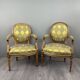 Pair of louis xvi armchairs in carved wood, late 19th century