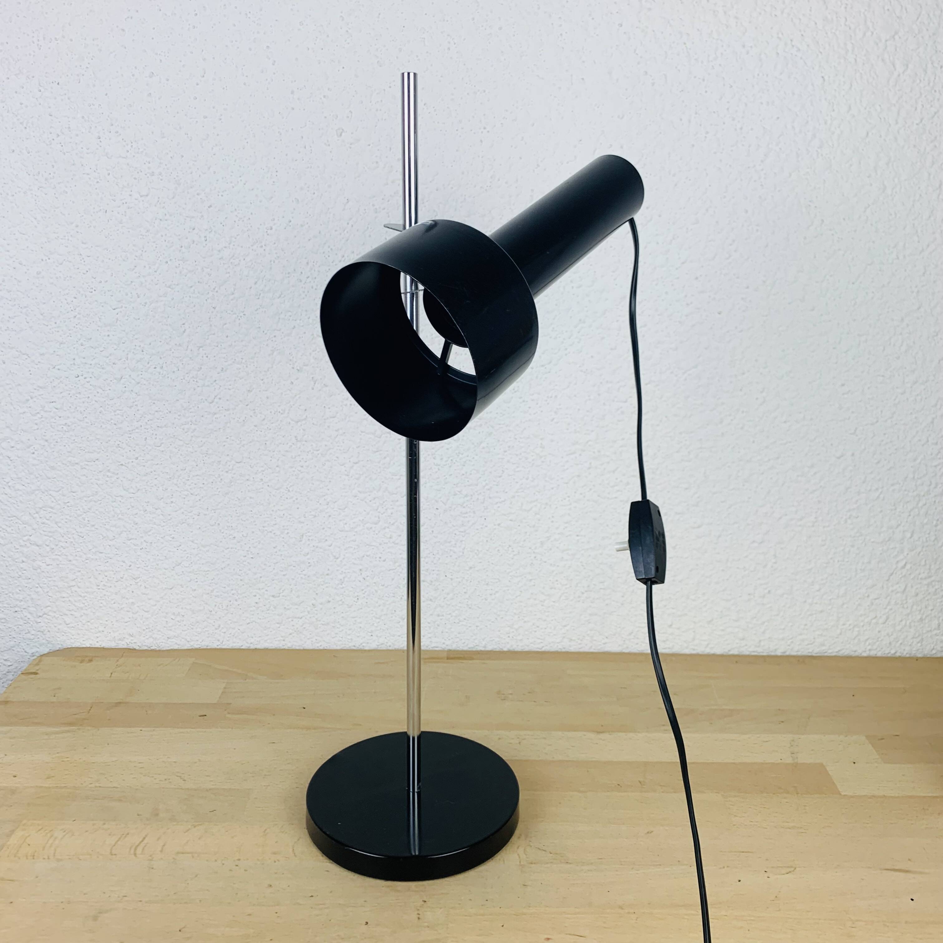 60s black and chrome adjustable spot desk lamp