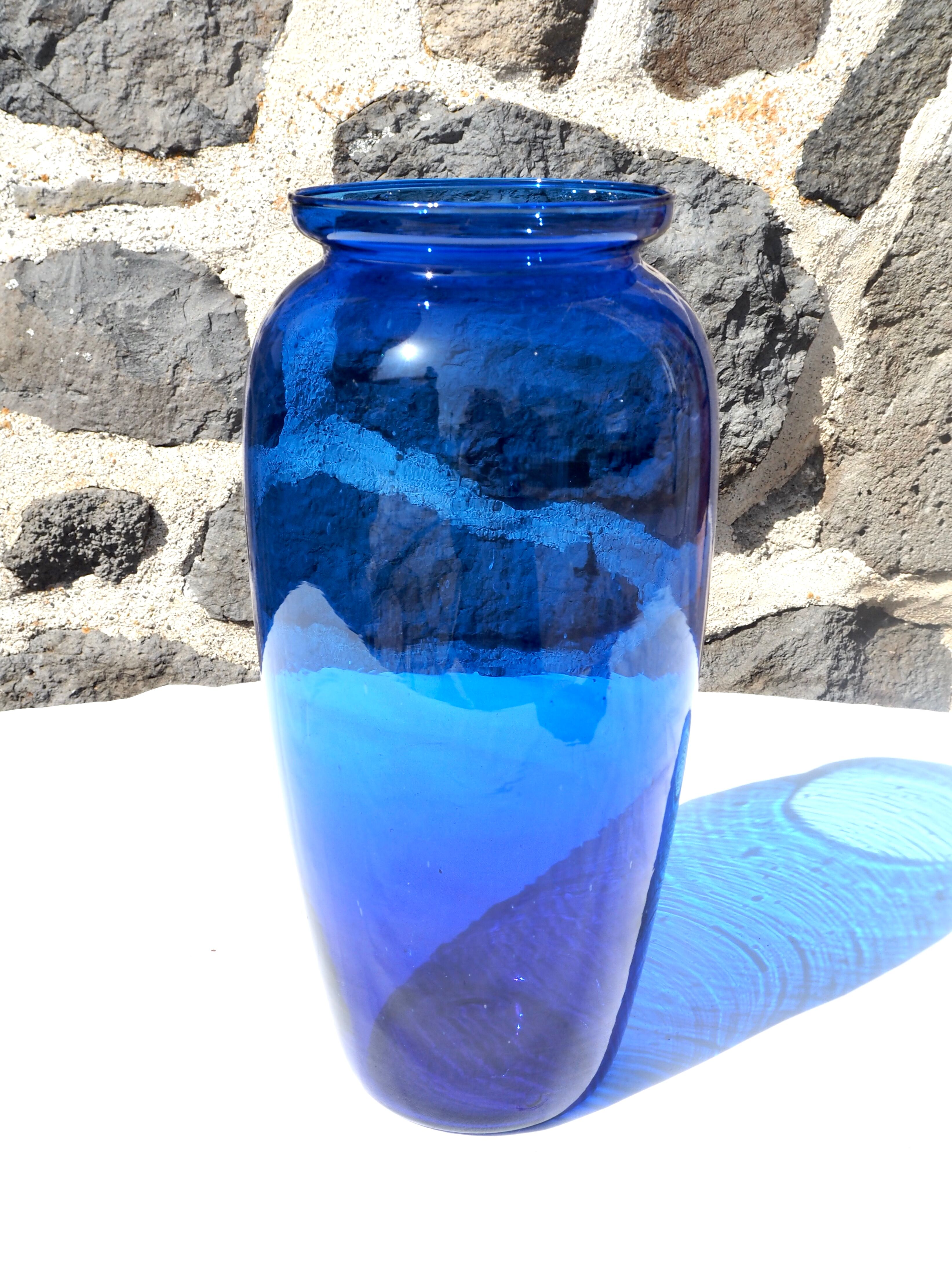 Blue glass vase
