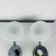 Pair of opaline ball wall lights, half-spheres, 1960s, vintage