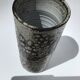 Artisan vase enamel beige brown abstract pattern