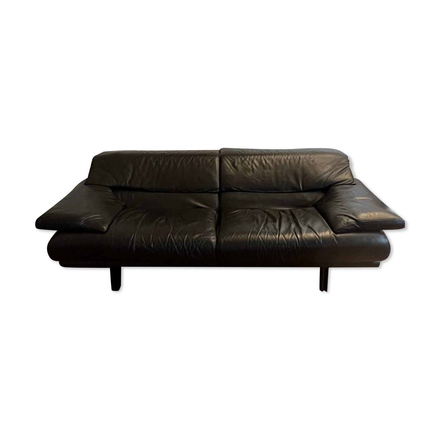 Canapé Cuir noir Alanda de Paolo Piva pour B&B Italia