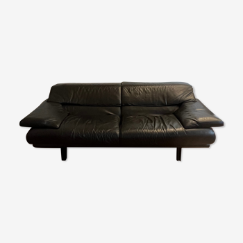 Black Leather Sofa by Alanda Paolo Piva for B&B Italia