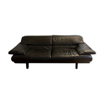 Alanda black leather sofa by Paolo Piva for B&B Italia