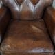 Sheepskin Leather Armchair in a Dark Warm Color