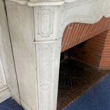 Louis XV style fireplace Model Pompadour White Carrara marble 20th century