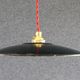 Exterior black enamelled sheet metal suspension delivered with a new socket and red cord