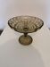 Green moulded glass compote