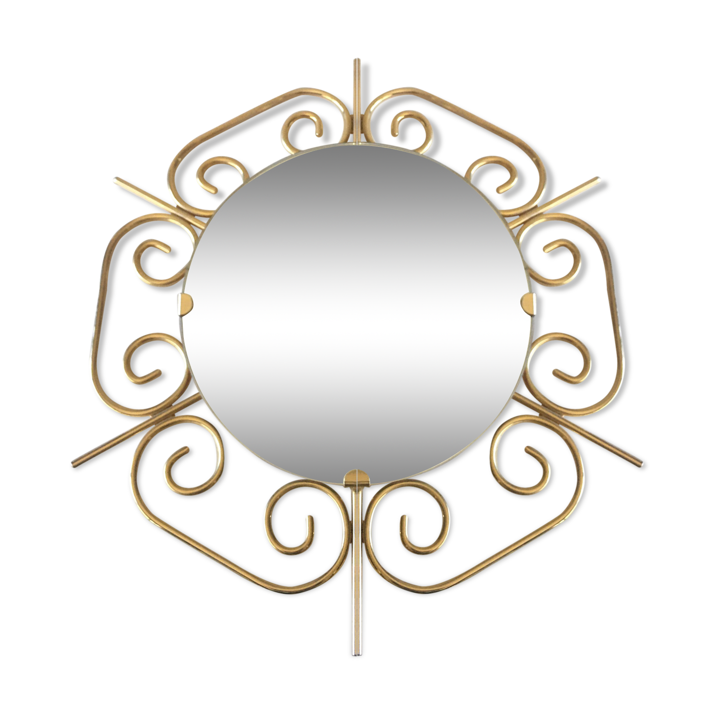 Golden metal sun mirror - 44cm