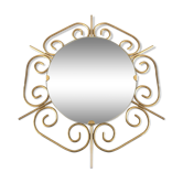 Miroir soleil métal doré - 44cm
