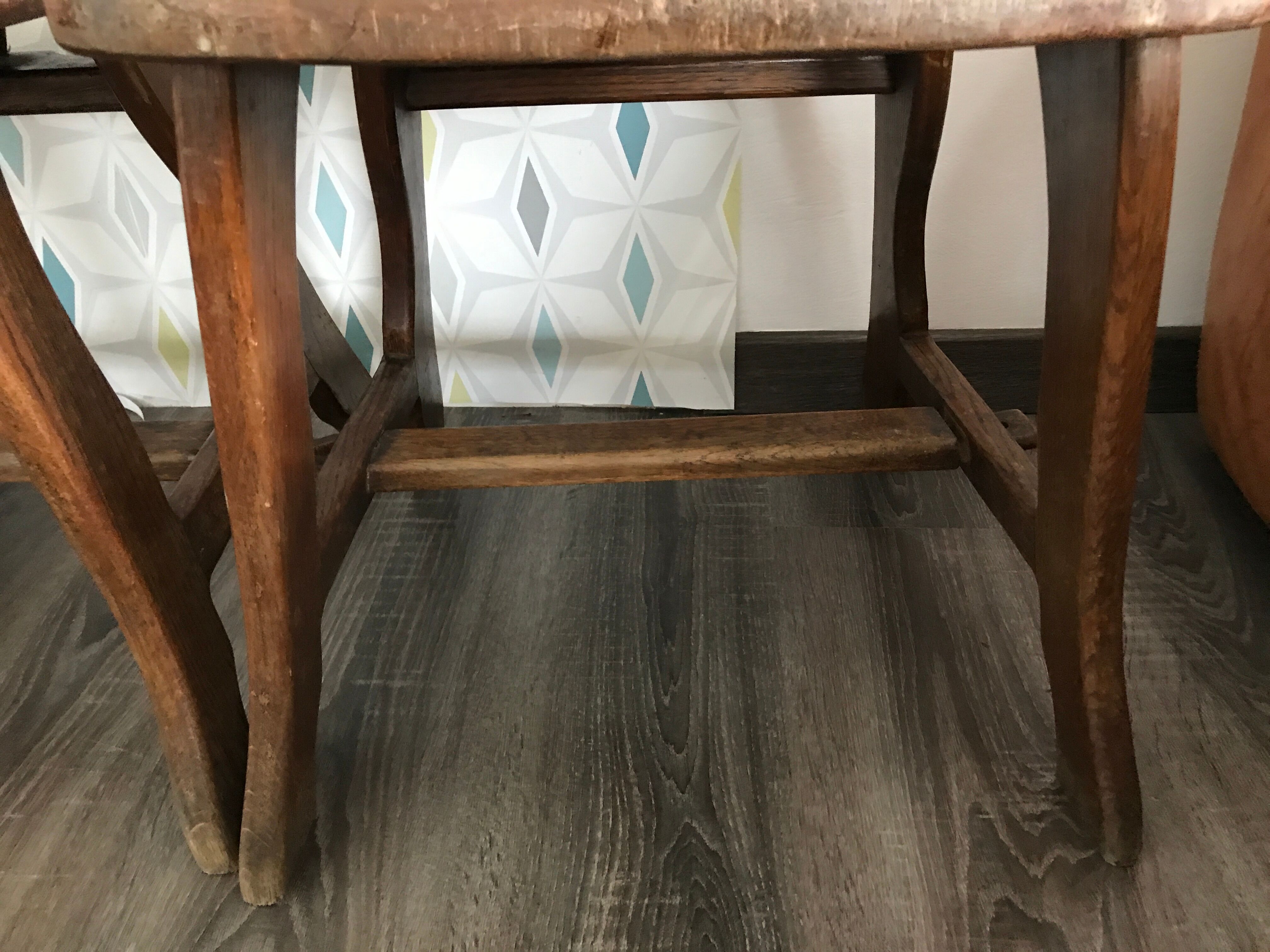 4 brutalist bistro chairs