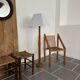 Modernist blond oak floor lamp