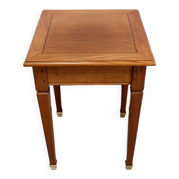 Table bout de canapé en chêne blond massif – 1950