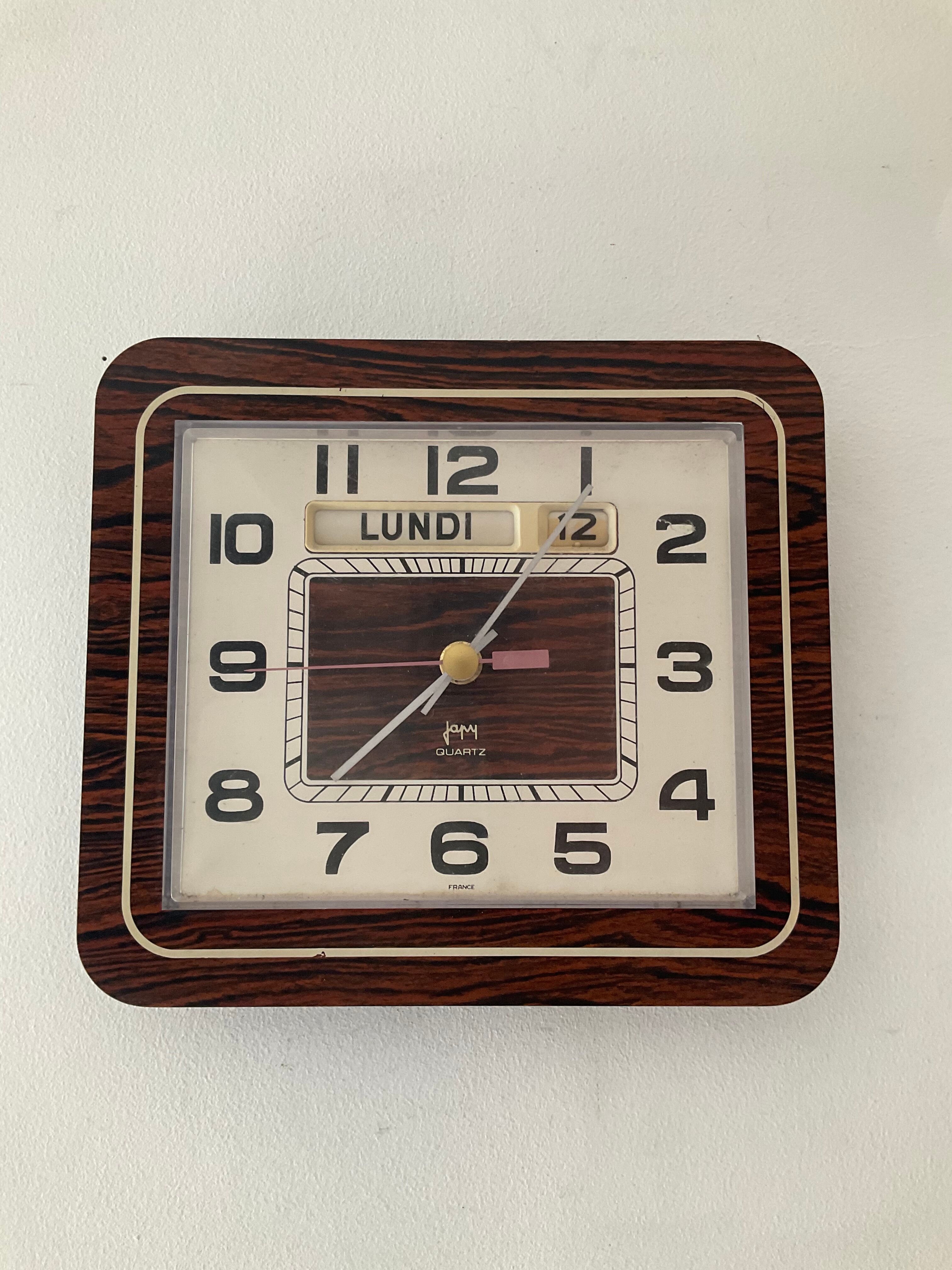 Vintage clock Japy in Formica 70s