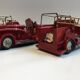 Collector toys duo of old miniature fire trucks 1930