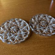 Paire de dessous de bouteille en cristal