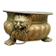 Large brass lion planter 19th century