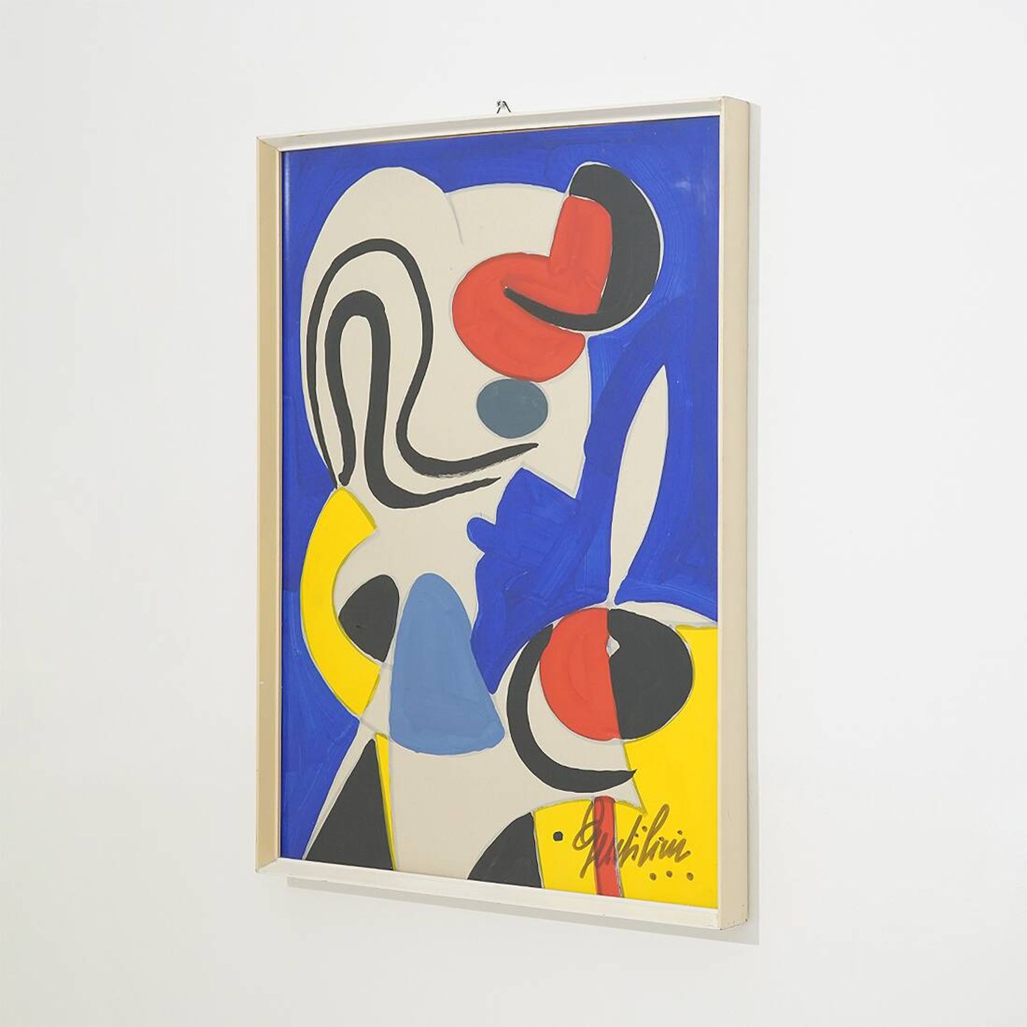 Aldo Gentilini, tempera sur carton, années 1970