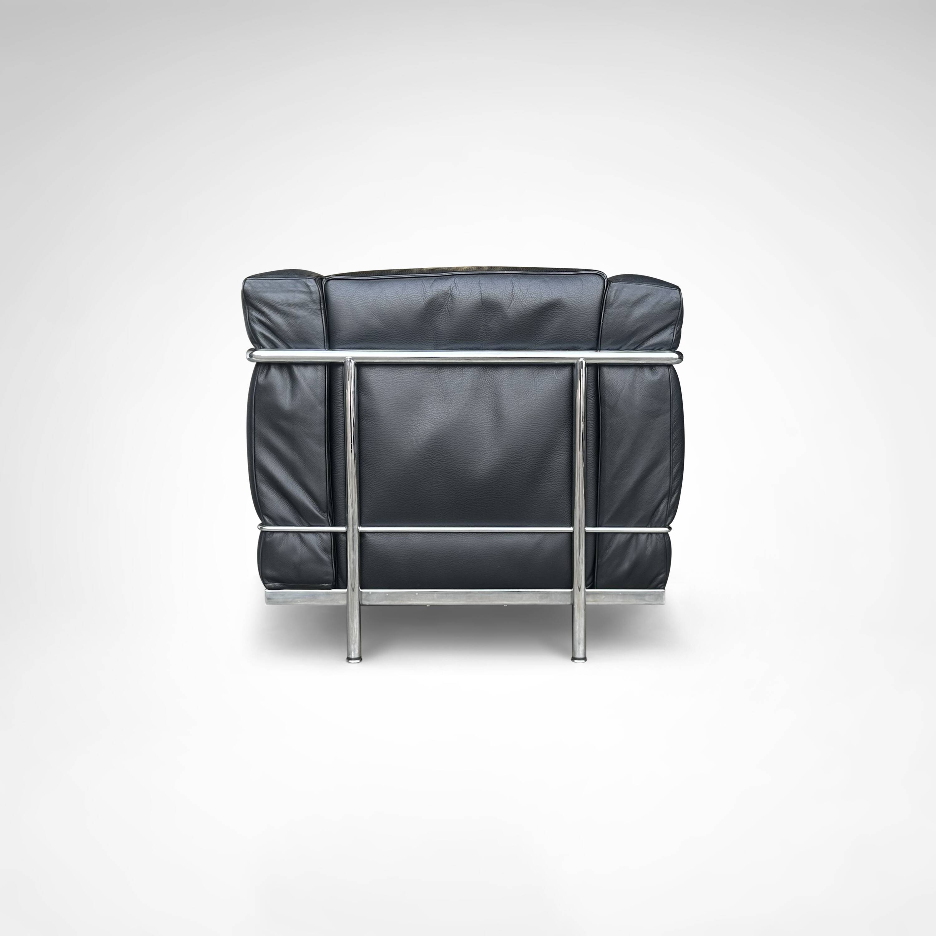 LC2 armchair and ottoman by Le Corbusier et al. for Cassina 1990s