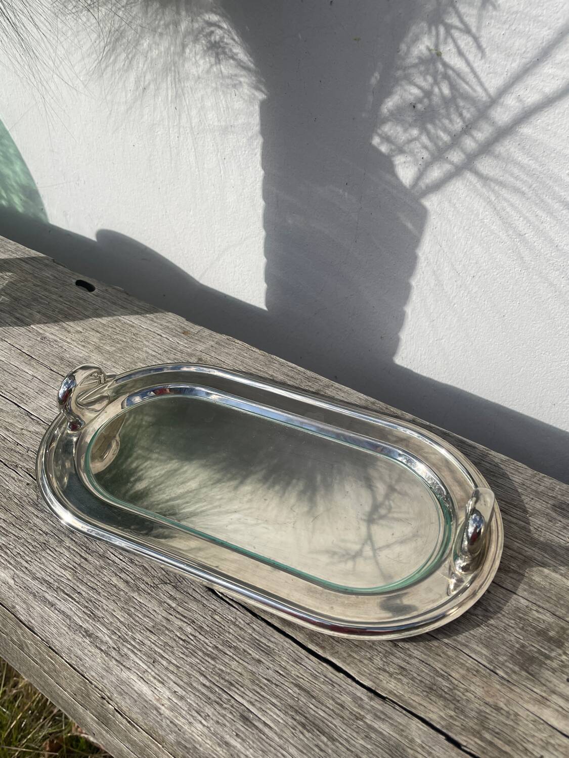 Silver-plated duck foie gras dish