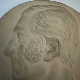 Charles Filleul studio plaster profile of a man with sideburns