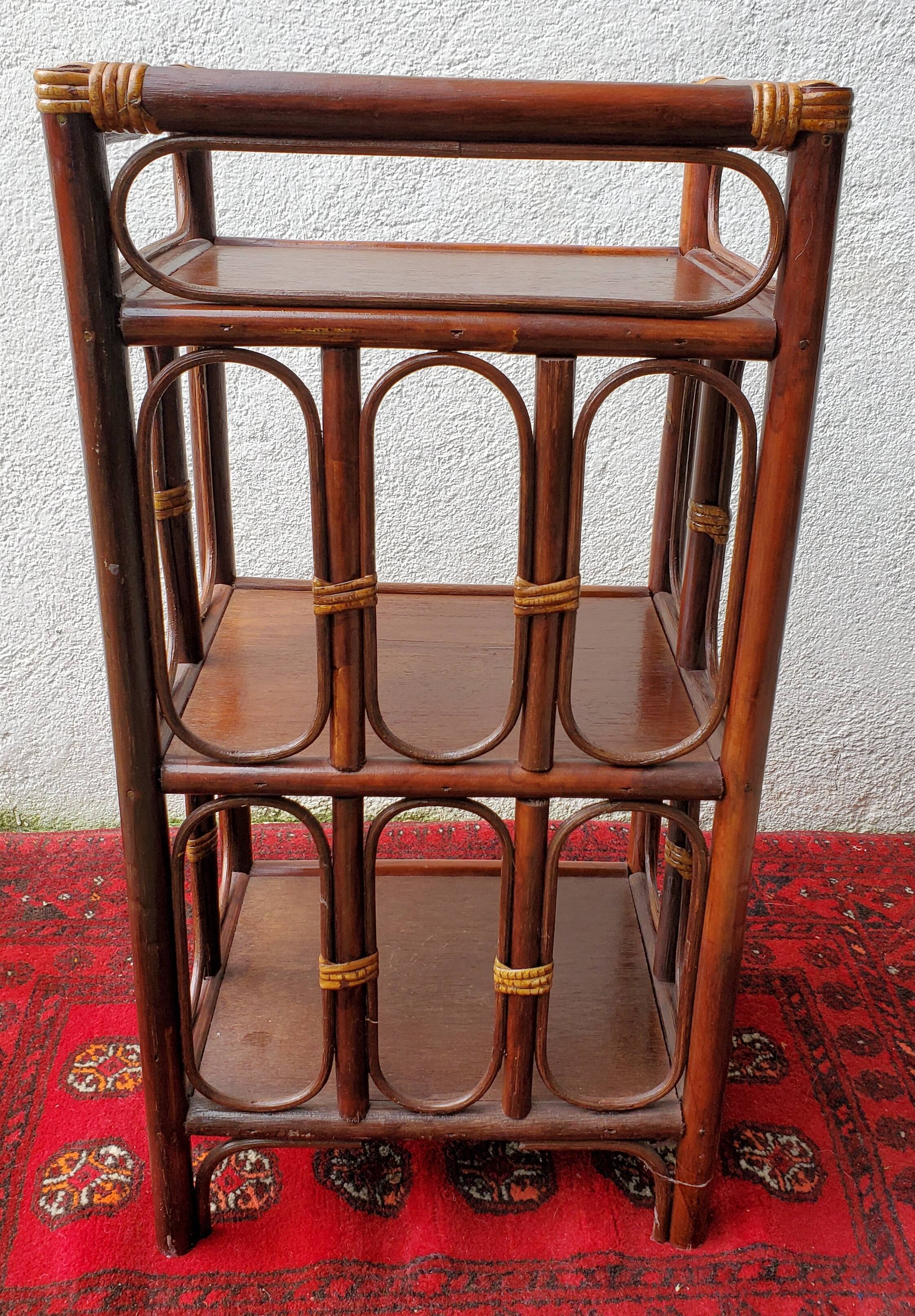 Rattan and wood shelf