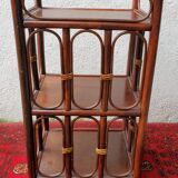 Rattan and wood shelf