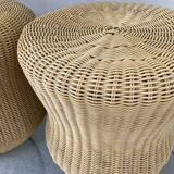 Series of 2 Scoubidou poufs from the 70s