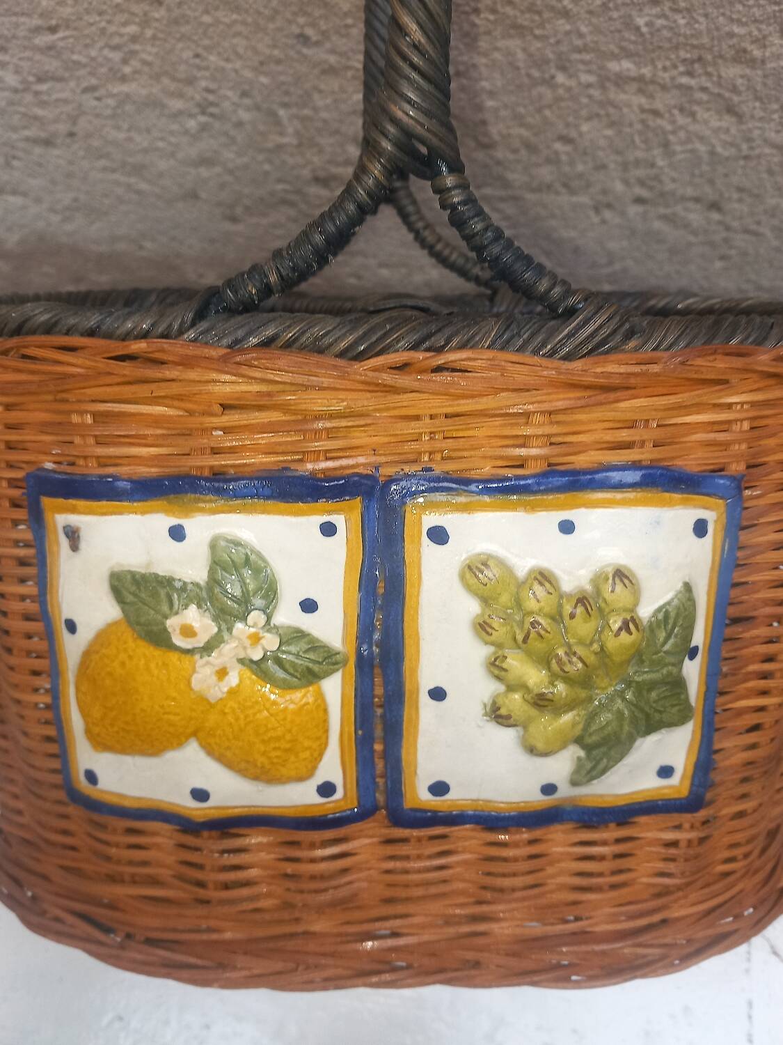 Panier Porte-bouteille Vintage En Rotin – Très Bon état, Déco Rustique
