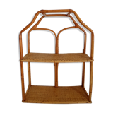 Rattan and bamboo shelf