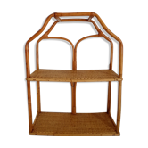 Rattan and bamboo shelf