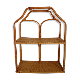 Rattan and bamboo shelf