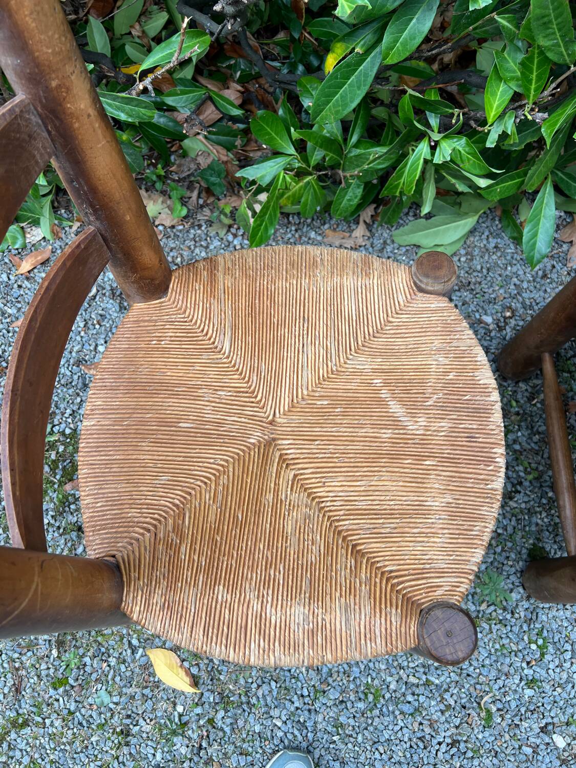 Pair of chairs, rustic finish, 1940-1950