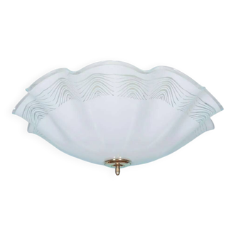 Vintage 1970s glass space ceiling lamp.