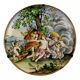 Antique display plate with a mythological subject in majolica, Italy, 19th century.
