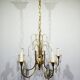 5-light brass and crystal chandelier