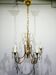 Lustre 5 lumières en laiton et cristal