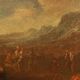 Ancient painting with a historical subject, oil on canvas, 17th century.