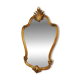 Antique Oval Wall Mirror Gold Leaf Wood Louis XV Style Pediment