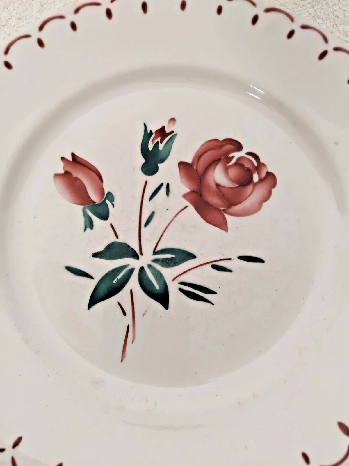 Set of 5 Vintage Badonviller Deep Plates