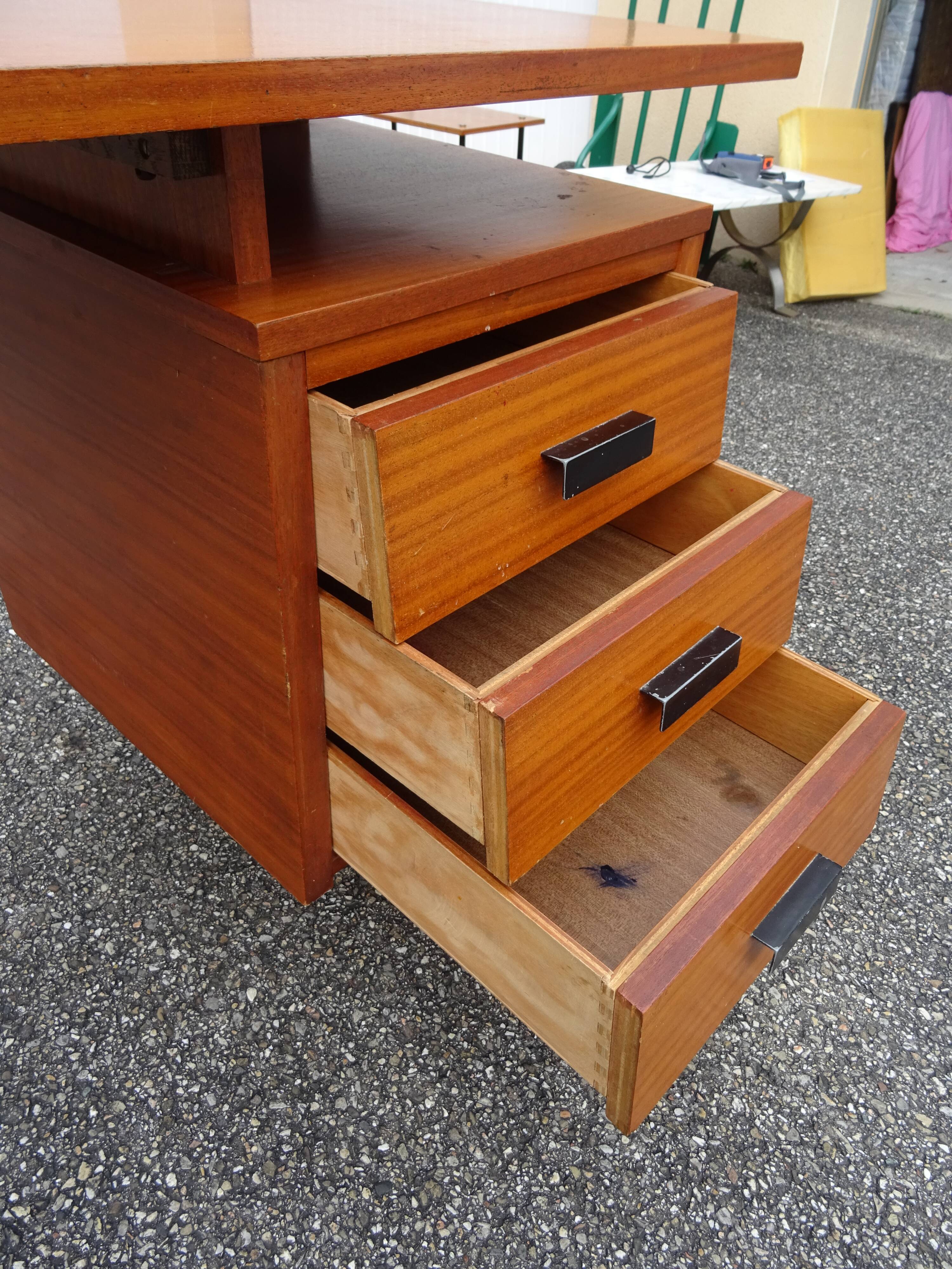 Vintage wood metal desk from the 60s
