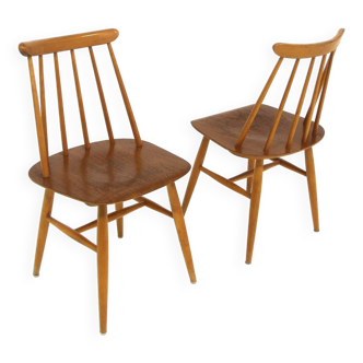 Set de 2 chaises scandinave "Fanett" par Ilmari Tapiovaara, Suède, 1960
