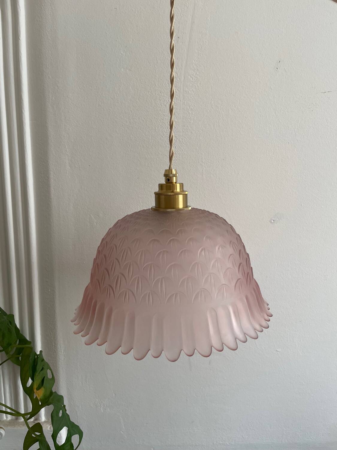 Art Deco cut glass pendant light