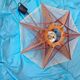 Vintage Scandinavian pendant light in wire and wood