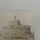 Albumen photo Rome Ponte Sant'Angelo and Fort Sant'Angelo 19th century