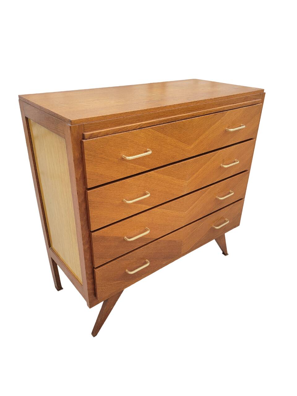 Vintage chest of drawers from the 70s with compass feet