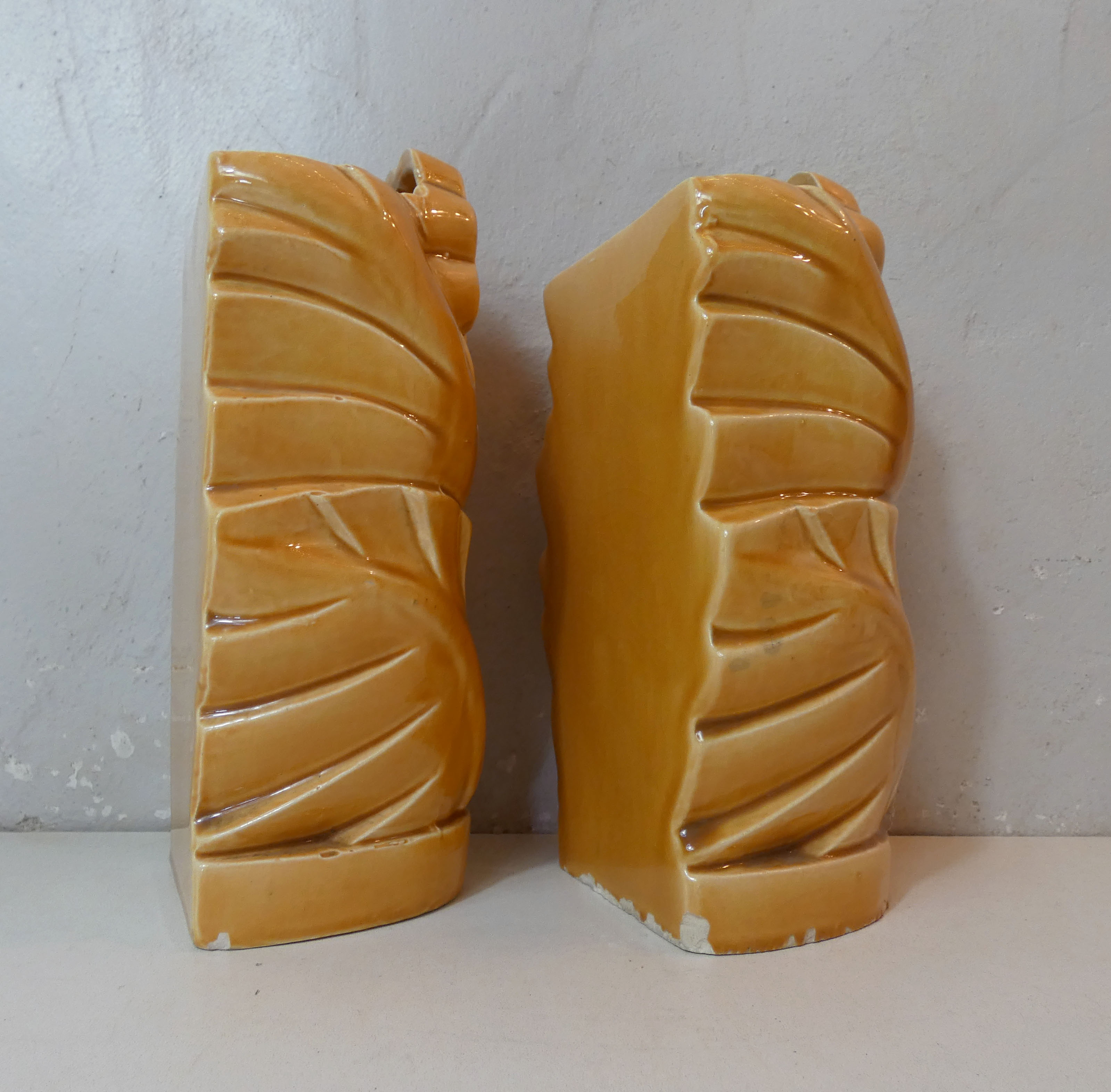 pair of vases in faience Saint Clement slurry art deco