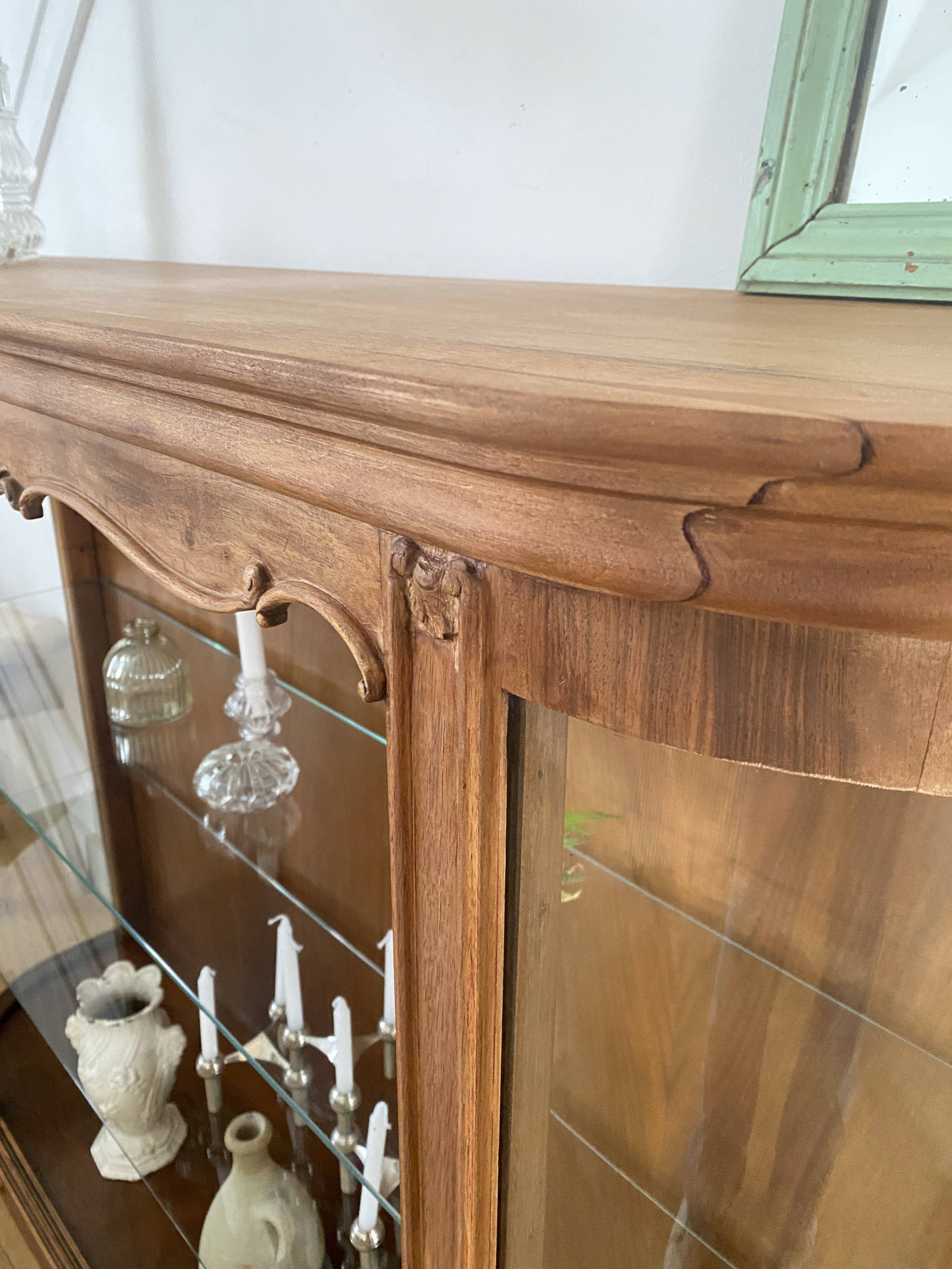 Walnut veneer display cabinet 1956