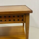 Table basse vintage en chêne année 70