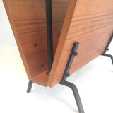 Black lacquered wood and metal magazine rack France 1950
